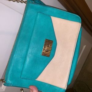 Vintage teal envelope style purse